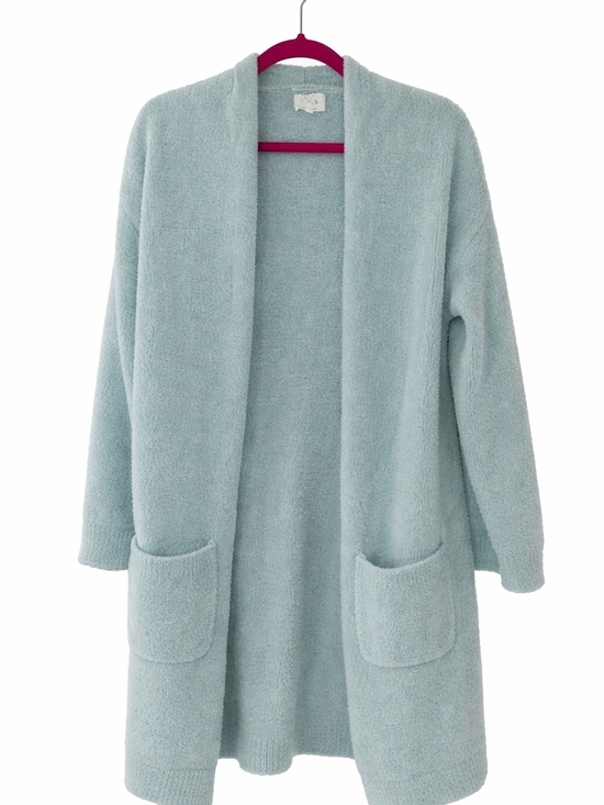 Other - Soft Warm And Fuzzy Open-Front Light Blue Women's Sweater Cardigan